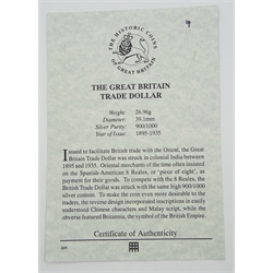  Great Britain 1912 trade dollar, obverse standing Britannia, with Westminster certificate  