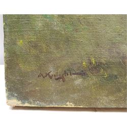 Adam Knight (British 1855-1931): Stone Bridge, oil on canvas signed 51cm x 76cm