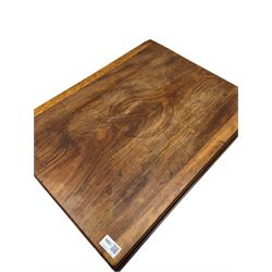 Georgian mahogany pedestal table, drop leaf top, two drawers, quatrefoil base