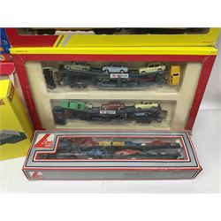 Hornby '00' gauge - Thomas the Tank Engine and Friends 0-6-0 tank locomotive No.1 with Annie and Clarabel coaches; all boxed; Breakdown Pack, Car Transporter Pack, Fuel Tanker Pack and Automatic Level Crossing; all boxed; Lima Car Transporter; boxed; and quantity of trackside accessories etc