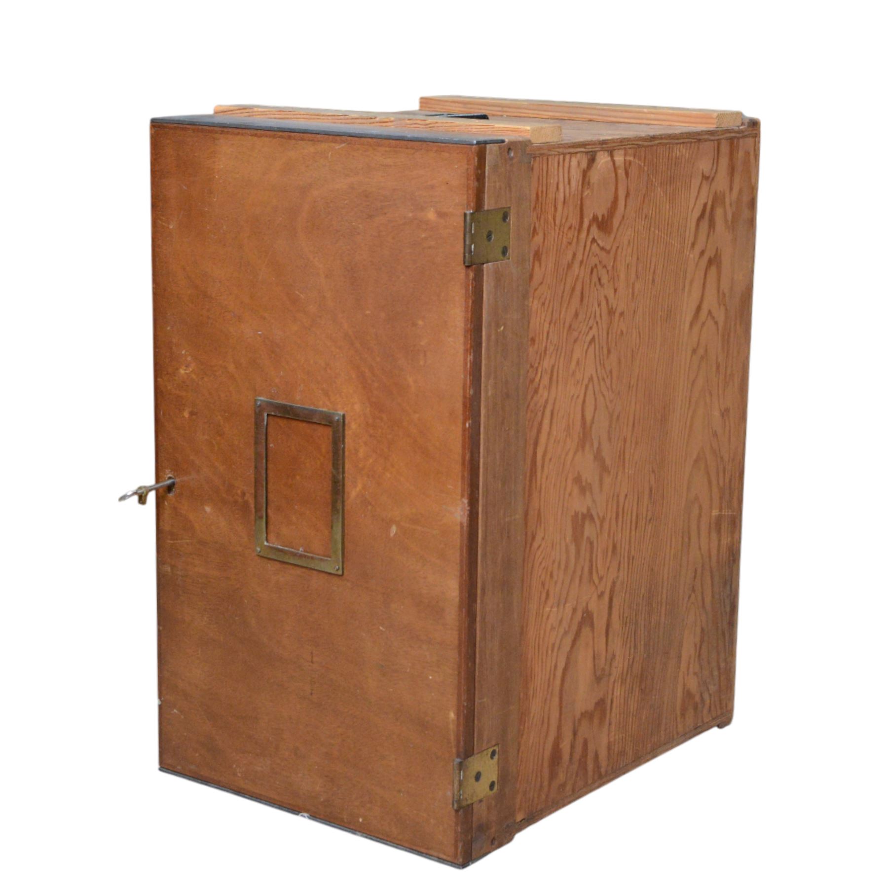 Entomology; Over one hundred butterfly specimens, mainly Delius  and African Colotis, including Delias Pheres, Delias ladas, Delias Iltis etc, housed within British Natural History Museum wartime cabinets with seven double glazed draws together with two illustrated books of the genus Dalius of the World, in Japanese with coloured plates of specimens and habitat images
The cabinets were used to house the entire collection of insects from the British Natural History Museum, which in turn were removed from the Museum to a safe place away from the London Blitz during World War Two, there were eight draws to each cabinet which had handles on the top for ease of lifting and transportation.They have adjustable corked wood slats so as to accommodate various size insects (Wing Spans etc), whilst keeping them in neat rows
