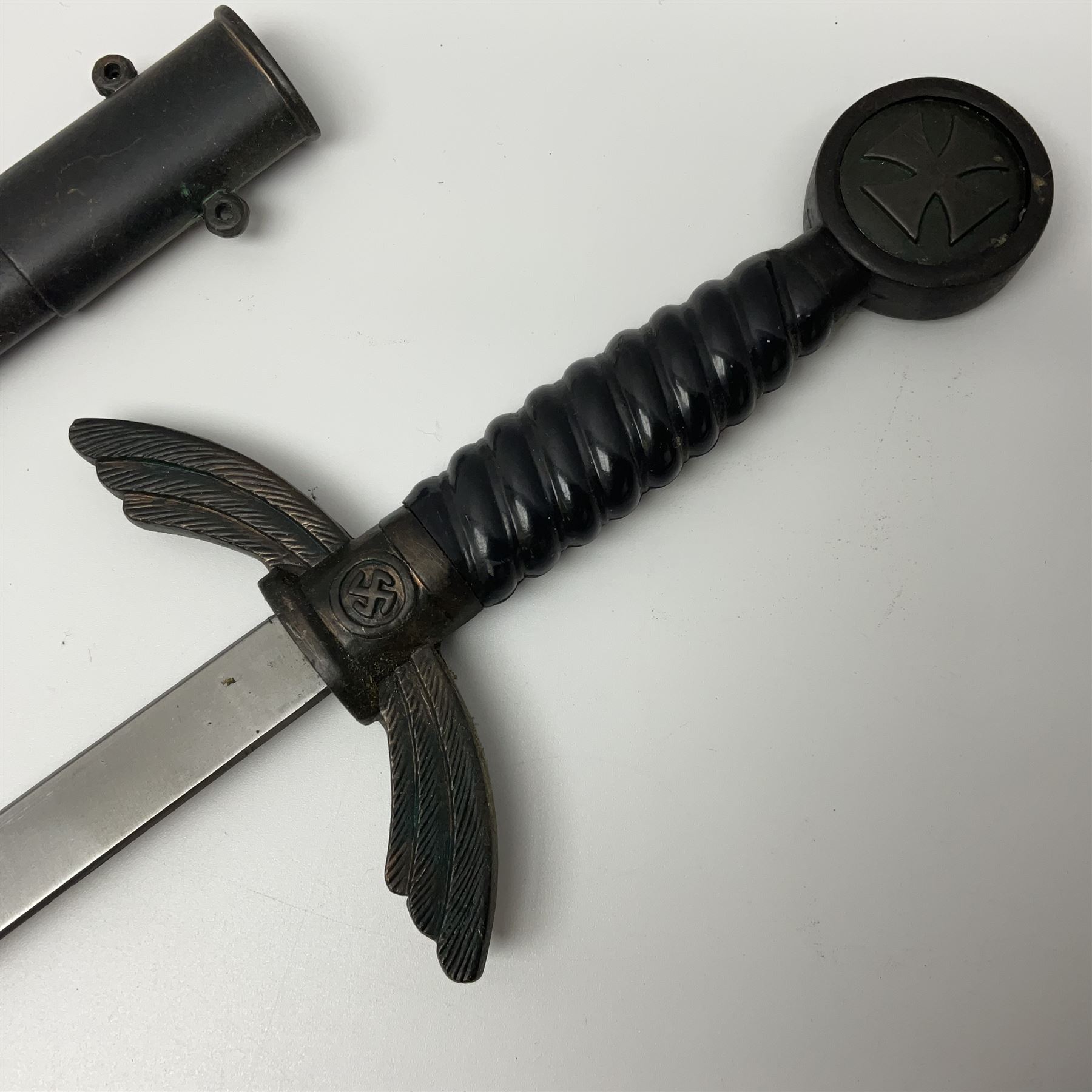 Reproduction WW2 German Luftwaffe officer's sword; and reproduction Japanese officer's sword katana (2)