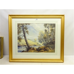  Robert Leslie Howey (British 1900-1981): 'Langstrath' Lake District, watercolour signed and dated '65, 46cm x 60cm Provenance: with T B & R Jordan Fine Paintings Stockton on Tees, label verso  DDS - Artist's resale rights may apply to this lot    