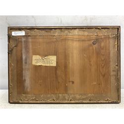 Thomas Barrett (Staithes Group 1845-1924): 'Pilchard Boats', drypoint etching signed in pencil 10cm x 26cm; together with a letter from the artist gifting the print to his student Mabel Annie Levy (1884-1967).