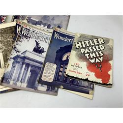 Twenty-three volumes of Wonderful London, early 20th century, edited by St John Adcock, together with WWII Hitler Passed This Way published by the London Evening News, together with Late 19th/early 20th century Amherst Imari style bowl, together with a Bisto blue bowl decorated with blossoming branches, quantity of 19th century and later blue and white ceramics to include twin handled footed dishes etc