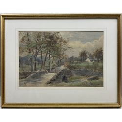 Edward (Arden) Tucker Jnr (British 1847-1910): Lake District Stream and Stone Bridge, watercolour signed and dated 1889, 29cm x 44cm