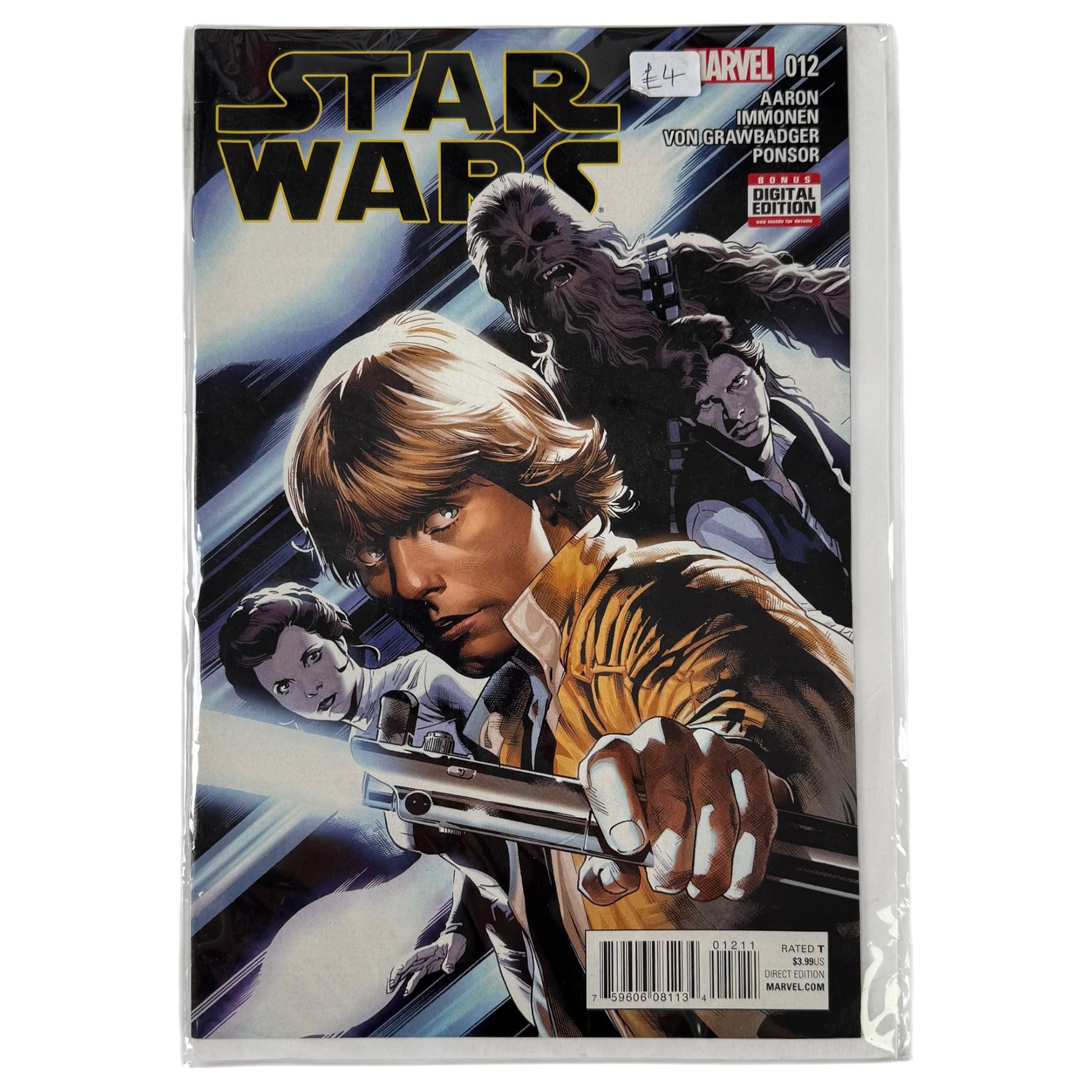 Collection of Hasbro Star Wars figures, including Han Solo prisoner action figure and loose 3.75 inch figures, Stor Disney Star Wars Death Star and a Modern Age Marvel Star Wars comic book issue #12