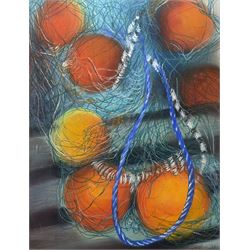 Christine Flinton (British 1953-): 'Floats and Nets', pastel signed, titled and dated 2014 verso 62cm x 48cm