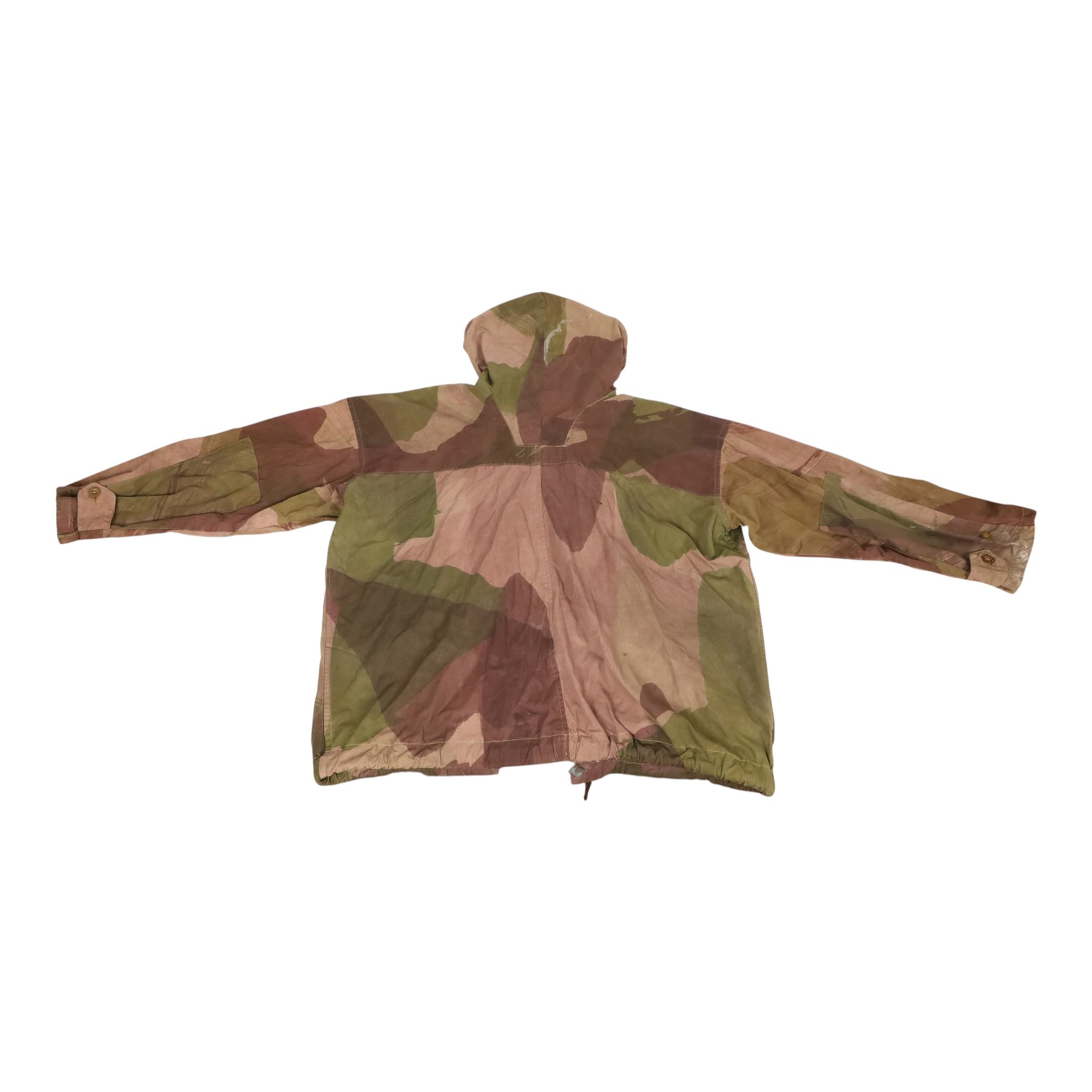 WWII British Army camouflage windproof smock, label inside marked 'Smock Windproof size No. 5 ... C.W.S Ltd with broad arrow 