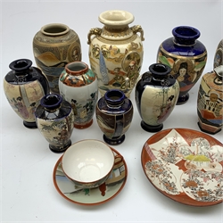  A group of 20th century Japanese pottery, to include Imari, Satsuma and Kutani examples.   