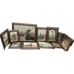 After Frank Meadow Sutcliffe (British 1853-1941): Whitby and Local Scenes, large collection photographic prints together with two other local photograph prints max 48cm x 64cm (13)