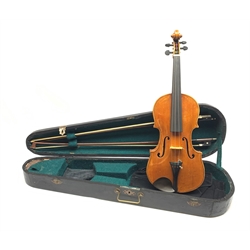  Late 19th century violin with 36cm mapl