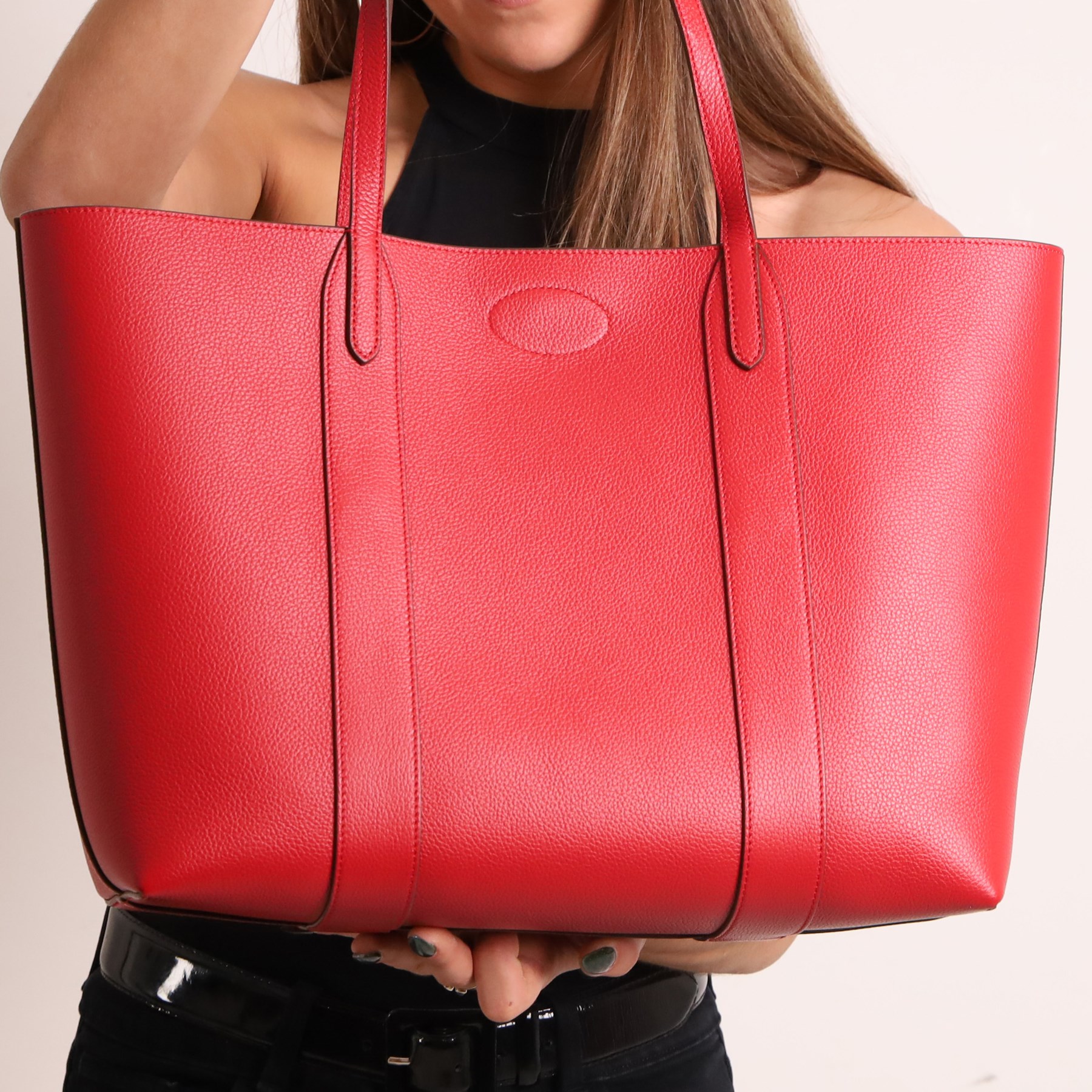 Mulberry - 'Bayswater' tote bag in Scarlet Red Small Classic Grain leather, with twin leather shoulder straps, gold-tone Postman’s Lock fastening and hardware, with interior removable envelope-style pocket, with original Mulberry product tag, care booklet and dust bag, unused