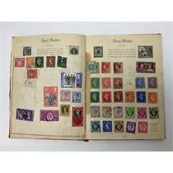 Queen Victoria 1889 crown coin, King George V 1935 crown, Queen Elizabeth II 1977 silver proof crown, small number of Great British pre 1947 silver coins, other pre-decimal coinage, World stamps including Argentina, Australia, Belgium, Canada, France, Germany etc 