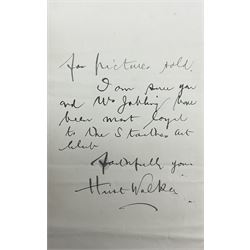 Hirst Walker (Staithes Group 1868-1957): two handwritten letters to fellow Staithes Group member Robert Jobling (1841-1923). 
The first, on York City and County Banking Co Ld Whitby headed paper, inscribed 'Dear Mr Jobling, I am extremely obliged for the 4/- postal order safely to hand. I only hope that another year I may have the pleasure of sending a cheque to you for pictures sold. I am sure you and Mrs Jobling have been most loyal to the Staithes Art Club. Faithfully yours, Hirst Walker.' 
The second being a copy of the Staithes Art Club Statement of Accounts for 1907, inscribed 'Dear Sir, I feel I hardly like to call on you and Mrs Jobling for the call of 2/- back now due from members of the Club. However - as you both paid your subscription - (tho' showing no work) - I feel you wish to be treated as are the other members. We have had another bad year. I hope that some entirely fresh arrangement mat be made for a future show; and that you and Mrs Jobling will contribute a full number of pictures. Yours faithfully, Hirst Walker. See inside.'