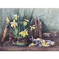 Ethel Penfold (British 20th century): Still Life, watercolour with 'Examined South Kensington' blindstamp, signed verso 44cm x 58cm