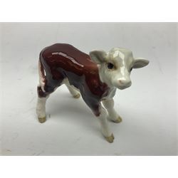 Beswick Hereford family group, comprising bull 1363, cow 1360, and calf 1406B