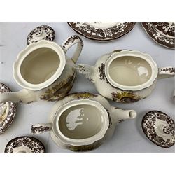 Royal Worcester Palissy Game Series pattern tea and dinner wares, to include two teapots, coffee pot, twelve cups and saucers in two sizes, four dinner plates etc (40) 