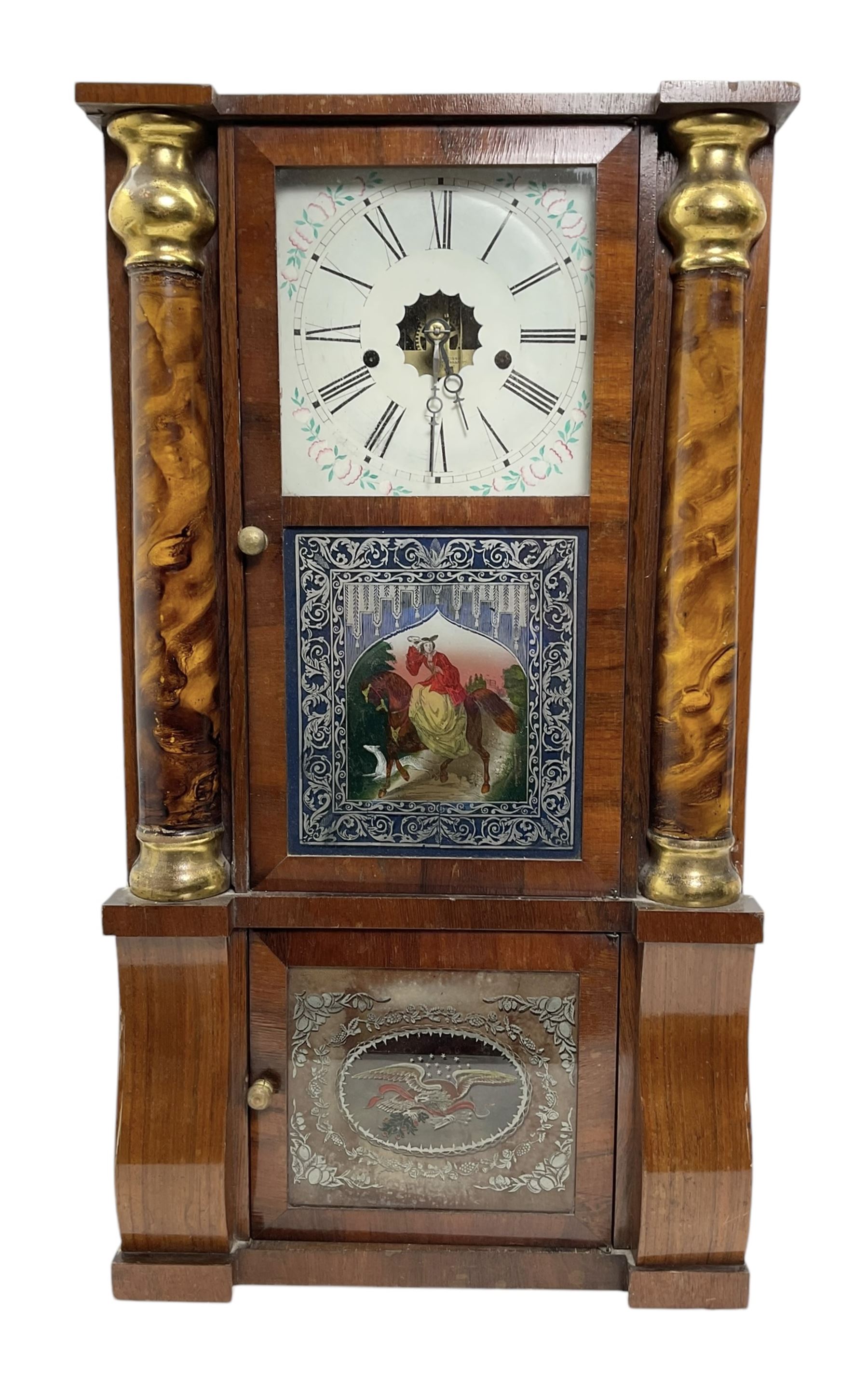 E.N. Welch of Forestville Connecticut U.S.A. - 8-day weight driven mahogany 