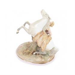 20th century Continental Marly horse, with blue triangle mark beneath, H26cm