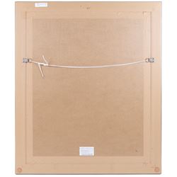 Peter Bell (Hull Contemporary): Rugby Players and Crowd, pastel signed 48cm x 37cm 