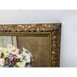 Harold Todd (Robin Hood's Bay 1894-1977): Still Life of Flowers in a Jug, oil on board signed 27cm x 35cm