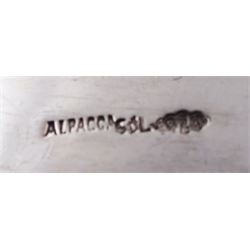 Silver plated novelty sugar bowl, in the form of a viking longship, with clear glass liner, stamped Alpacca to base, H15.5cm