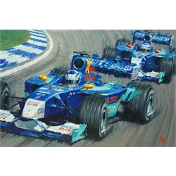 Keith Woodcock (British Contemporary): 'Young Guns' - Kimi Raikkonen and Nick Heidfeld in ...