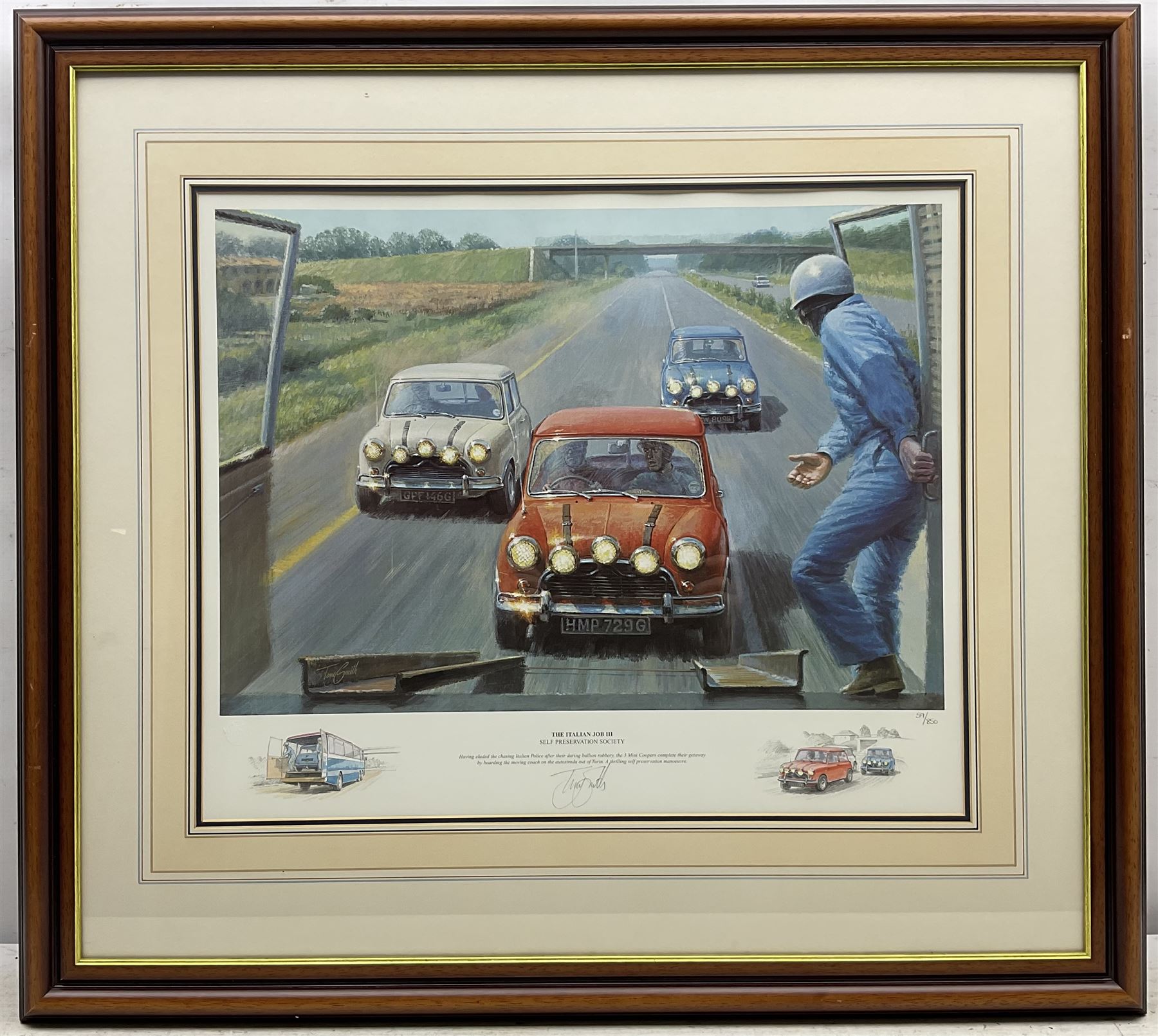 Tony Smith (British 20th century): The Italian Job, three limited edition prints signed and numbered in pencil 44cm x 53cm (3)