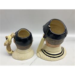 Royal Doulton limited edition figure of Geoffrey Boycott O.B.E, HN3890, no 253/8114, together with four Royal Doulton limited edition character jugs of cricket interest, comprising The Hampshire Cricketer D 6739, no 3903/5000, Freddie Trueman O.B.E, D 7090, no 502/9500, Brian Johnners Johnston, D 7018, no 1281/9500 and Len Hutton D 6945 no 263/9500, four with certificates, one with box