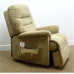  Sherborne electric riser reclining armchair, upholstered in a dark beige farbic, W85cm (This item is PAT tested - 5 day warranty from date of sale)   