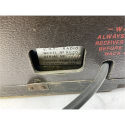 1950s Telefunken Deutschland TFK Model 2663WK radio in mahogany case with Bakelite knobs, Rees Mace Marine walnut cased radio, W50cm H34cm D26cm, together with 1955 Kolster-Brandes KB LR10FM radio and Hacker Mayflower II radio (4)