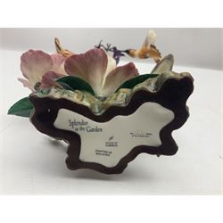 Franklin Mint House of Faberge, four humming bird figure groups, comprising Flight of Fancy, Beauty in Bloom, Splendor in the garden and The Enriched Garden, largest H35cm
