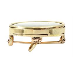 Victorian gold portrait brooch/pendant, set with a circular miniature of Pauline Bonaparte on ivory, under a glazed panel, within a gold mount, the reverse inscribed 'Pauline Bonaparte, B.Q.J, April 22nd 1891'. This lot has been registered for sale under Section 10 of the APHA Ivory Act