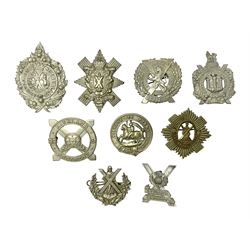 Nine Scottish glengarry badges - 6th Fifeshire Volunteer Battalion Black Watch, Lowland Regiment, Highland Regiment, Black Watch, Argyll & Sutherland Highlanders, Kings Own Scottish Borderers, Cameron Highlanders, The Royal Scots and London Scottish (9)