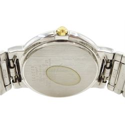 Seiko Levante gentleman's stainless steel and gold-plated quartz wristwatch, Ref. 5Y37-6010, on original strap, with fold-over clasp, boxed with additional link