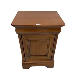 French cherry wood bedside lamp cabinet