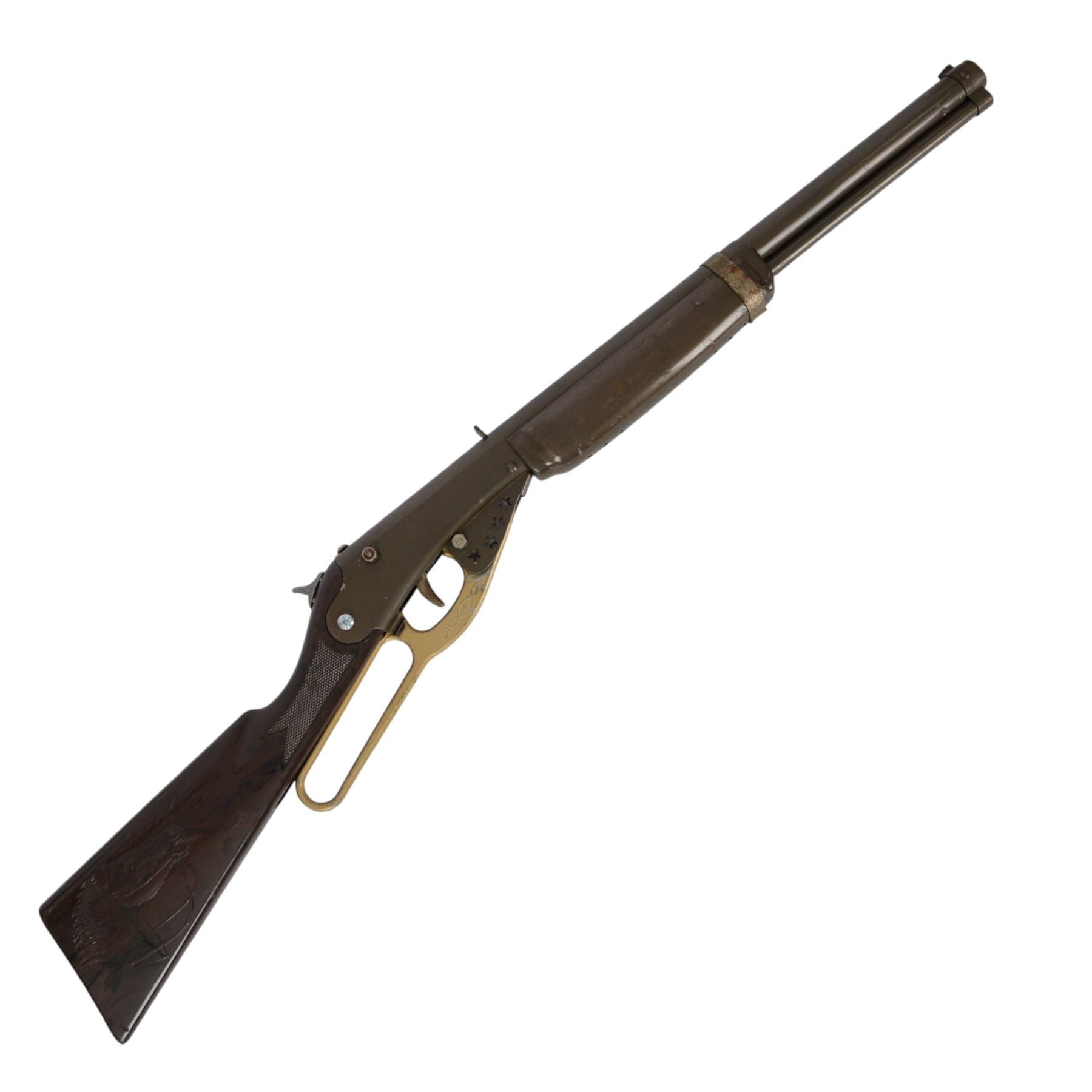 British made under lever toy cork pop-gun, circa 1950's, L80cm

