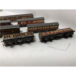 '0' gauge - seven early 20th century scratch-built wooden and metal passenger coaches with LMS/LYR/M&GSW livery (7)