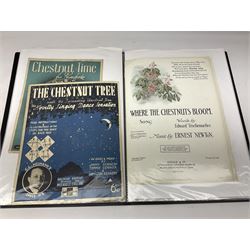 Albums of Victorian and later sheet music covers relating to flowers to include The Rose Queen, Waltz of the Wild Flowers, Those blooming roses, Songs of the Season and many others