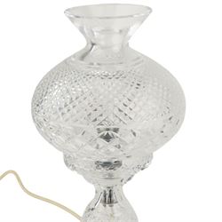 Waterford Inishmore pattern glass table lamp H36cm