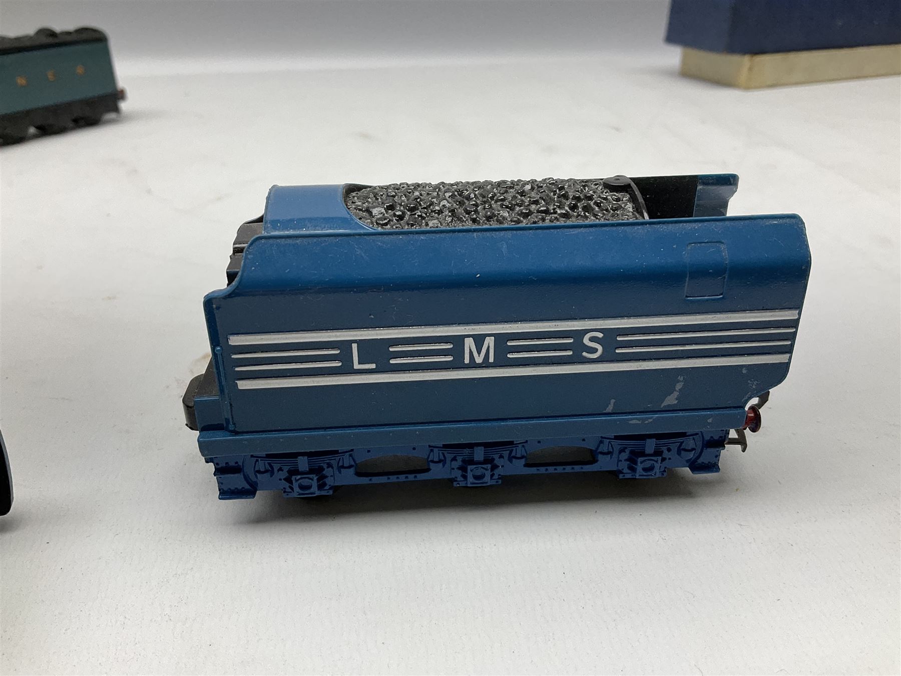 Tri-ang Hornby '00' gauge - Coronation Class 4-6-2 locomotive 'Coronation' No.6220 in LMS blue/silver livery with 'Alternative Names & Numbers' pack in box base with plain slip case; and Class 57XX 0-6-0 Pannier Tank locomotive No.8751; boxed; together with an incomplete and repainted Hornby Dublo Class A4 4-6-2 locomotive 'Golden Plover' No.4497 in associated box (3)