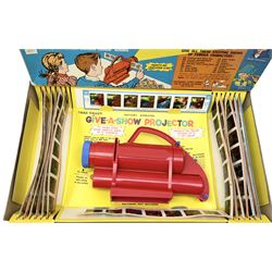 Chad Valley battery operated Give-A-Show projector, boxed with quantity of slides; and two extra boxes of slides Sets J & K (3)