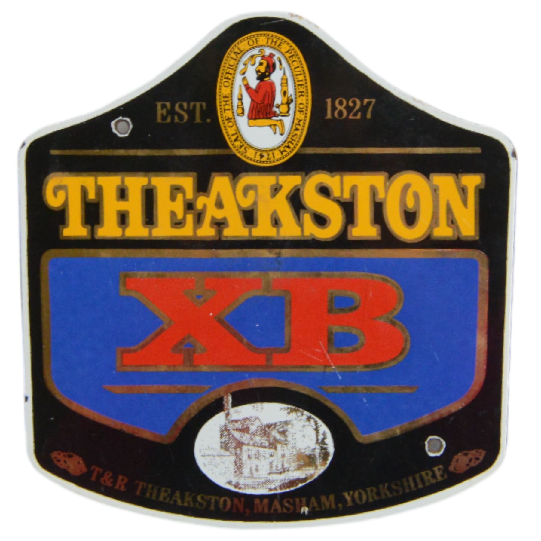 Cask Marque enamel sign, together with Theakston XB sign and Wadworth 6x sign 