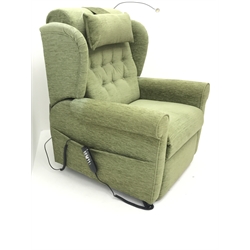 Willowbrook electric reclining armchair with massage unit and adjustable lamp, W90cm..