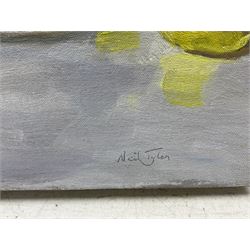 Neil Tyler (British 1945-): 'Lemons', oil on canvas signed, titled verso 51cm x 61cm (unframed)