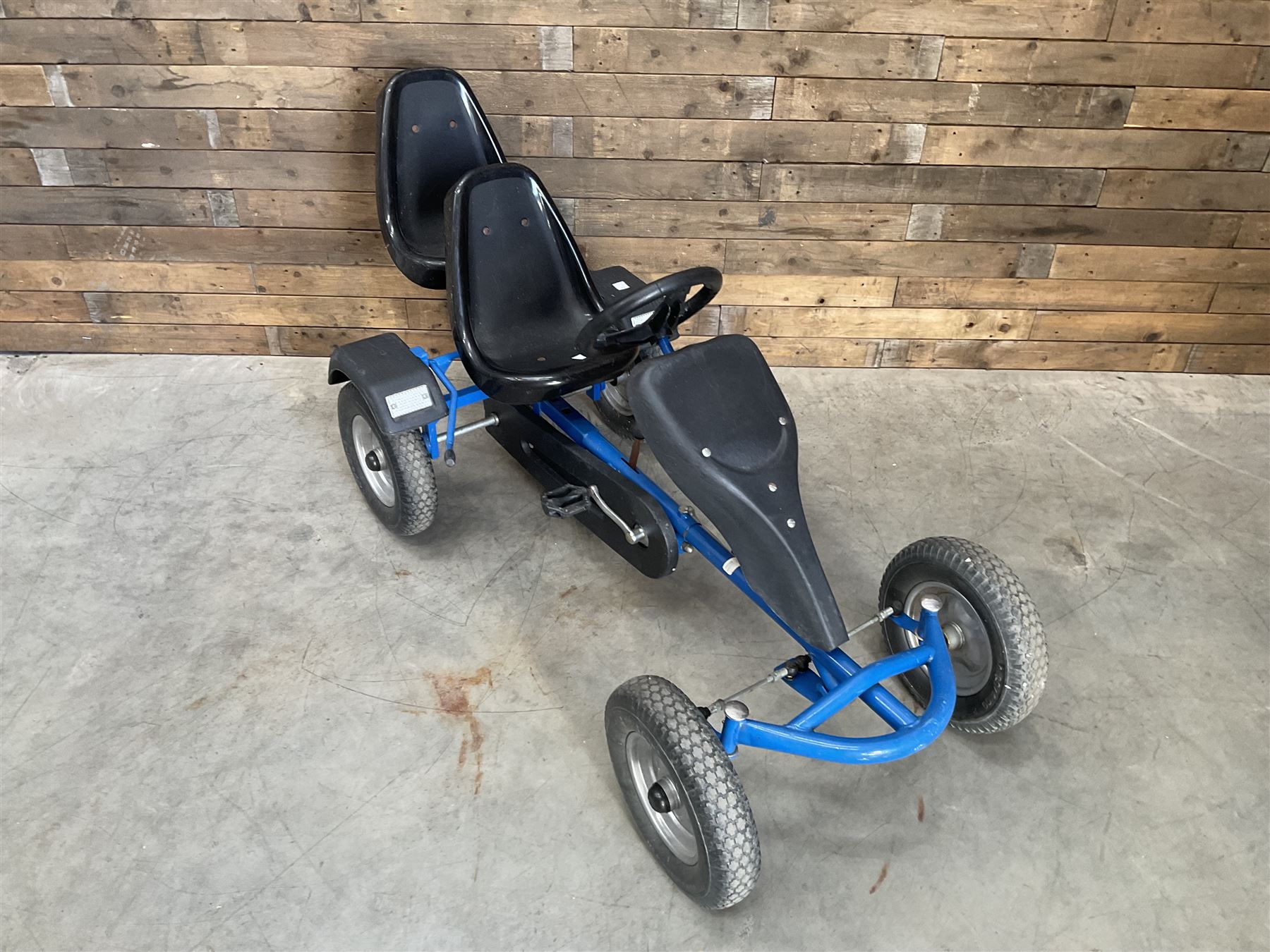 Tectake Kart two-seater blue-go kart with brake