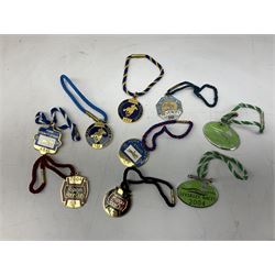 Thirty nine enamelled horse racing badges, to include badges from York, Ripon, Beverley Goodwood etc