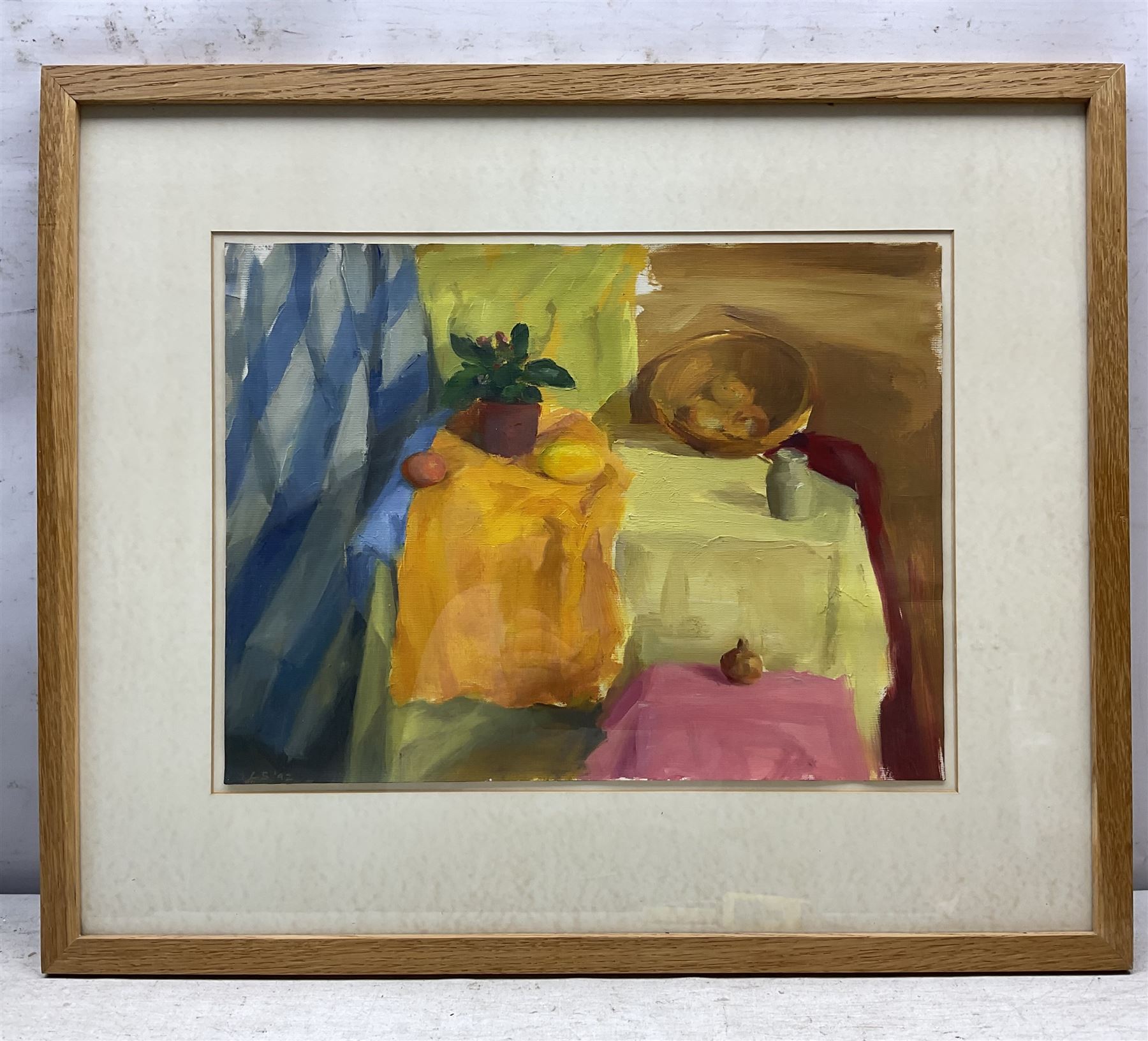 Liam Spencer (British 1964 -): 'Oranges and Lemons', oil on board, signed titled and dated 1992 on label verso 31cm x 41cm 