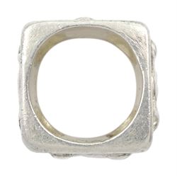 Gentleman's silver dice ring by Vivienne Westwood, stamped 925